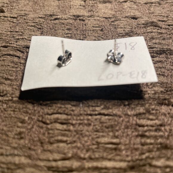 Handmade Ceramic & Glass Earrings Stud Post plug Brown white Square Cube - Picture 3 of 4